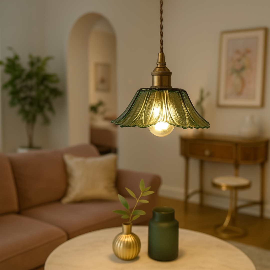 Vintage Inspired Small Flower Glass Pendant Lights