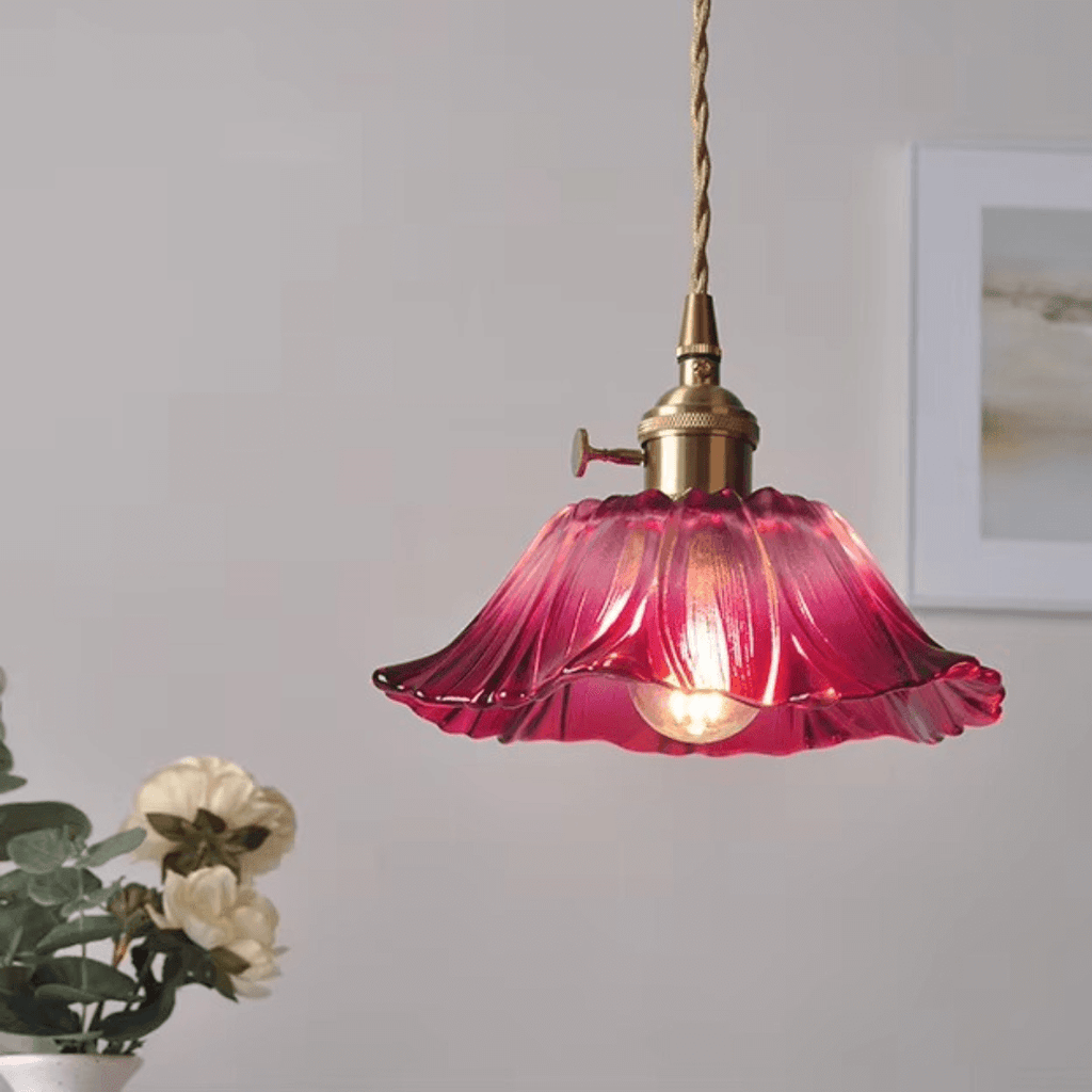 Small Flower Glass Pendant Light