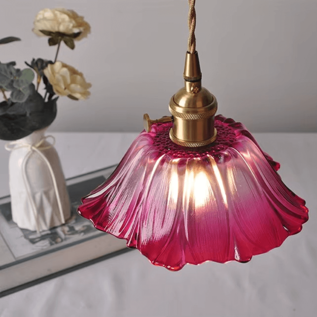 Small Flower Glass Pendant Light