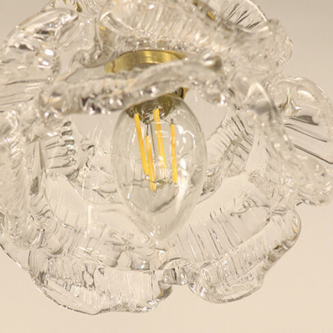 Vintage Inspired Rose Glass Pendant Light