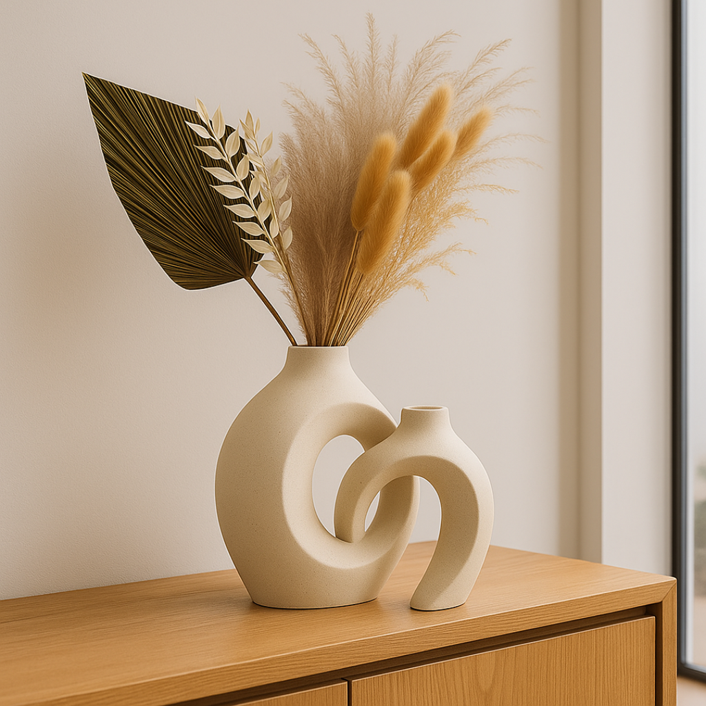 Sculpted Loop Ceramic Vase Sets