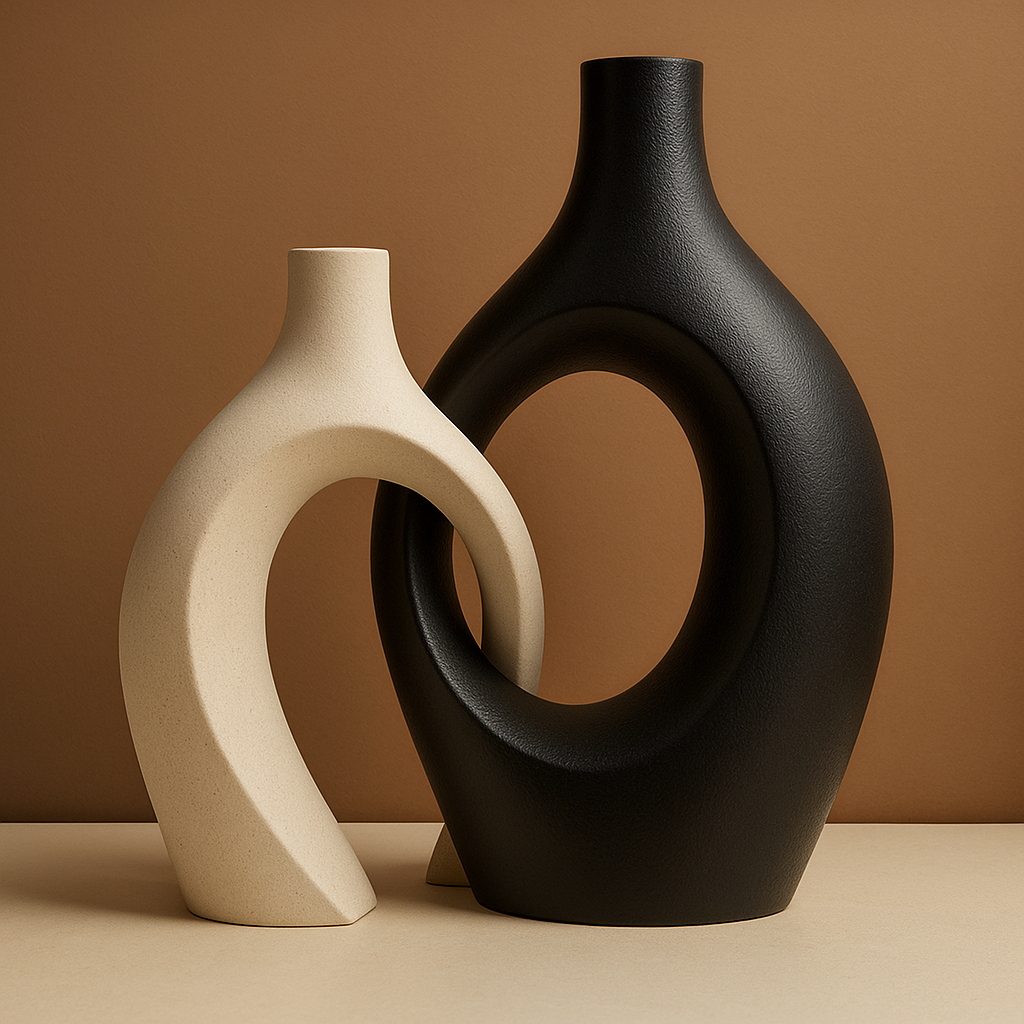 Sculpted Loop Ceramic Vase Sets