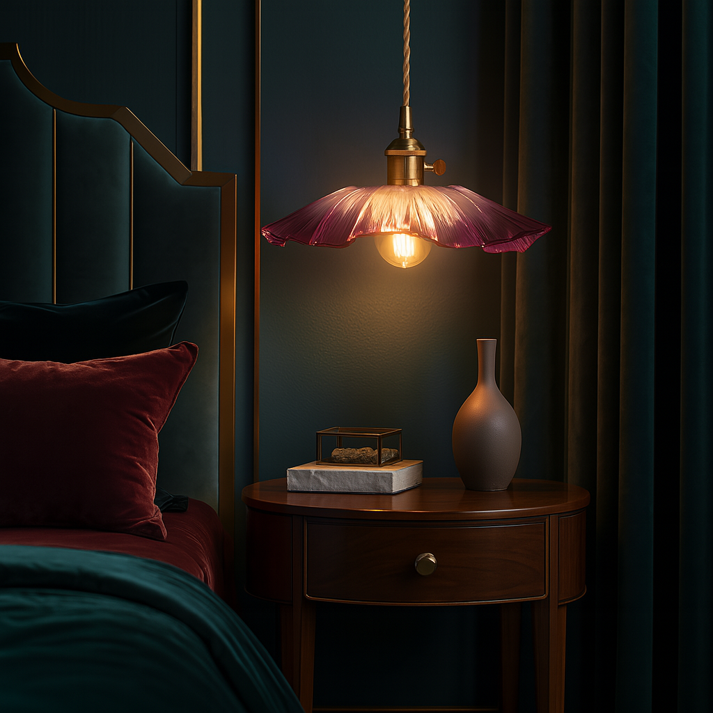 Vintage Inspired Flower Glass Pendant Lights