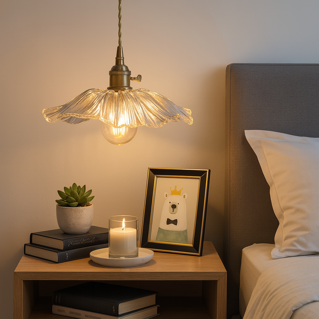 Vintage Inspired Flower Glass Pendant Lights