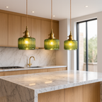 Vintage Inspired Green Glass Pendant Lights