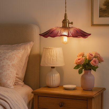 Vintage Inspired Flower Glass Pendant Lights