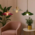 Vintage Inspired Flower Glass Pendant Lights