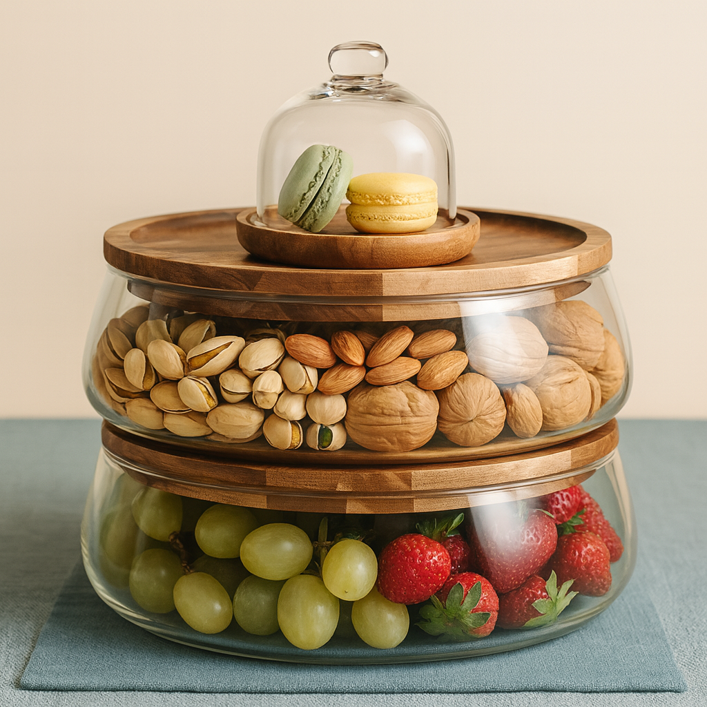Glass Food Container With Acacia Wood Lid