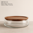 Glass Food Container With Acacia Wood Lid