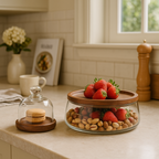 Glass Food Container With Acacia Wood Lid