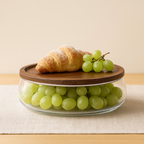 Glass Food Container With Acacia Wood Lid