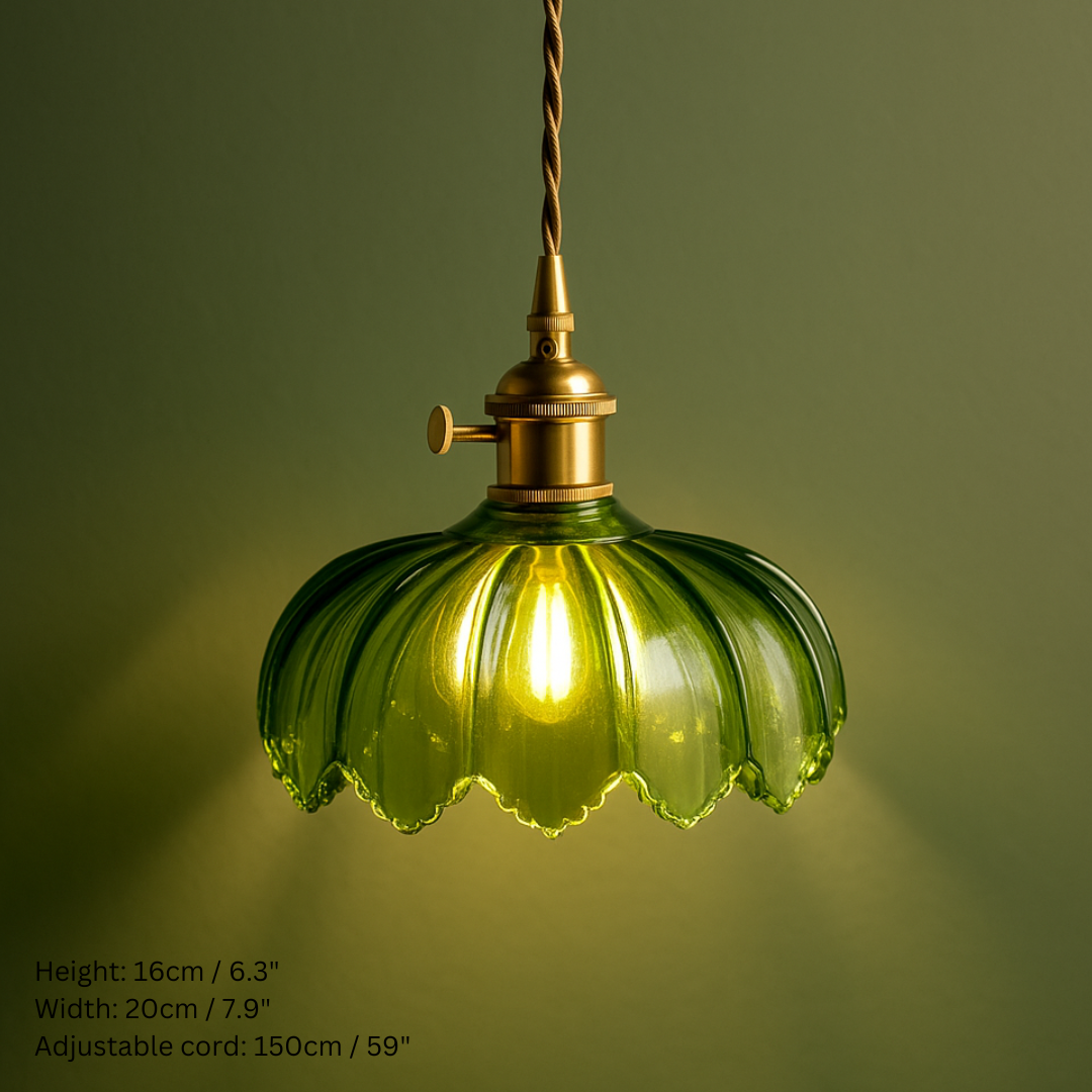 Vintage Inspired Green Glass Pendant Lights