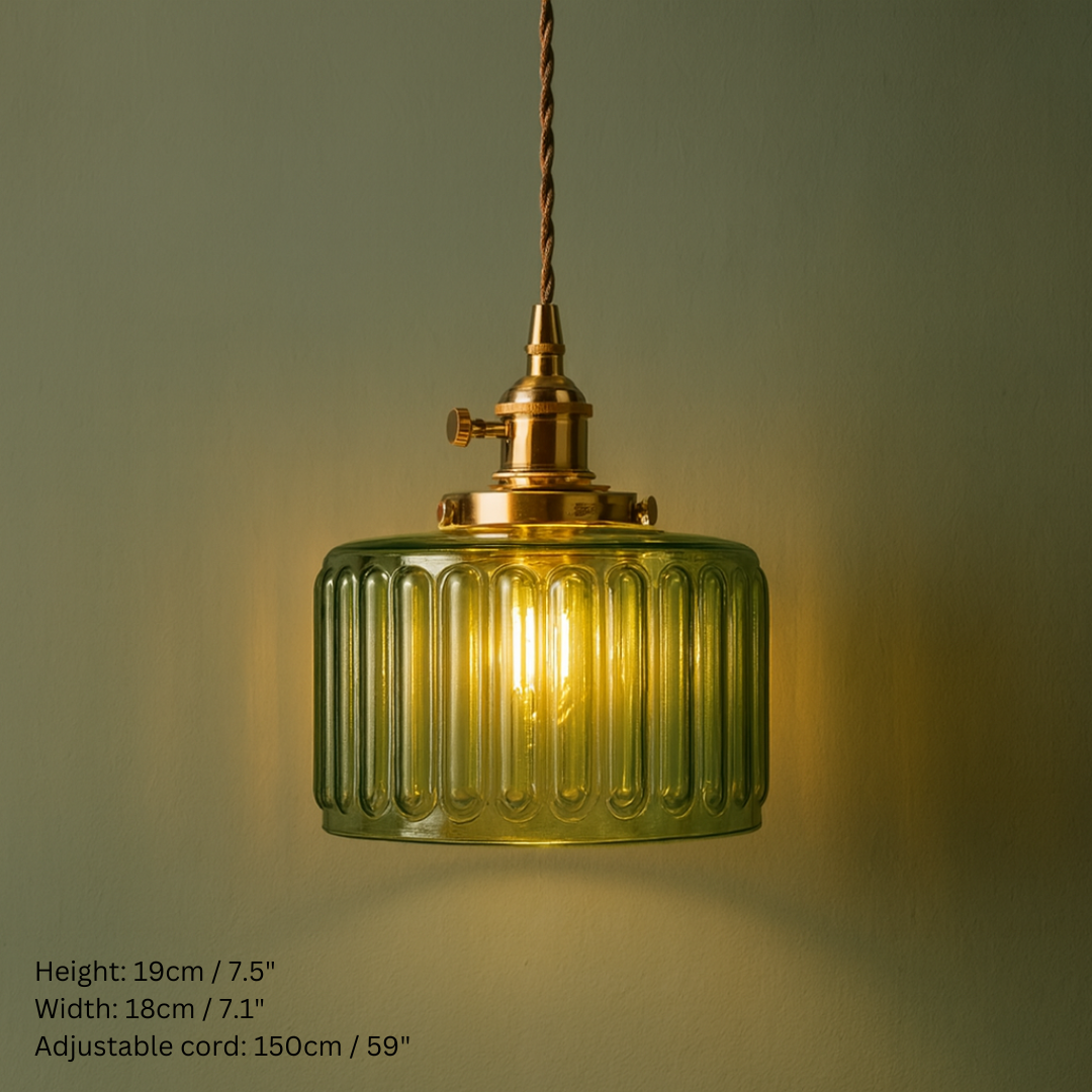 Vintage Inspired Green Glass Pendant Lights
