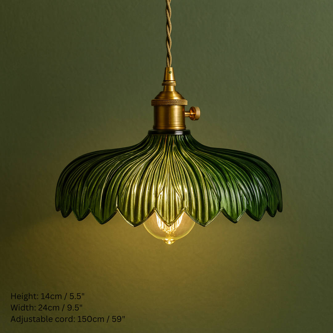 Vintage Inspired Green Glass Pendant Lights
