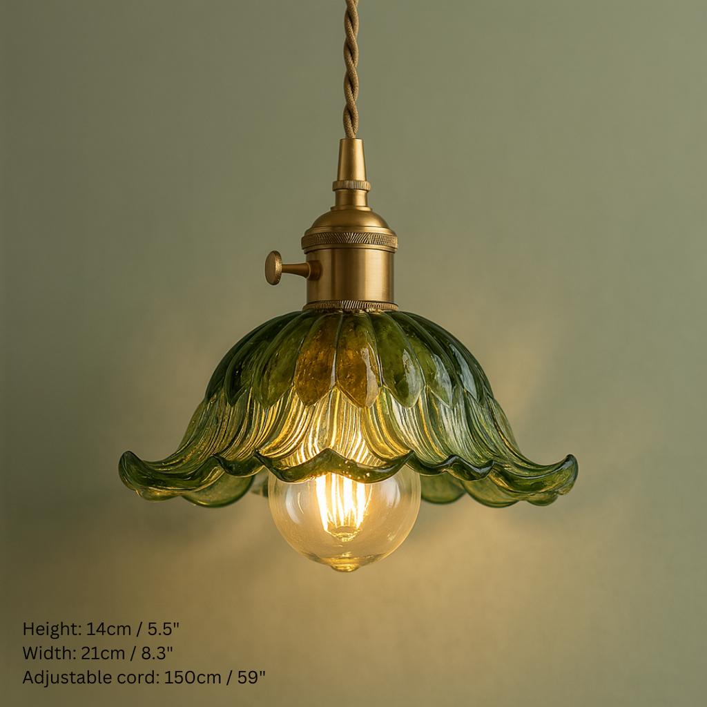 Vintage Inspired Green Glass Pendant Lights