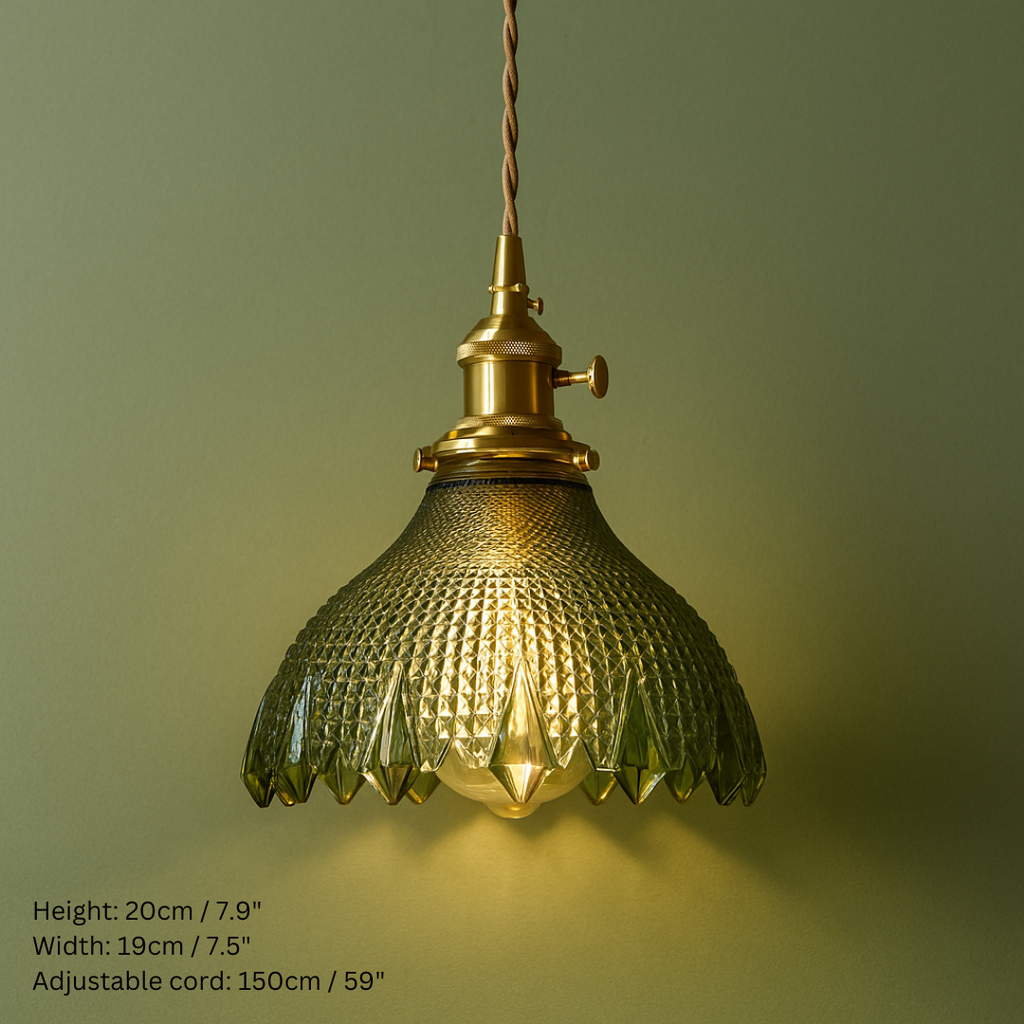 Vintage Inspired Green Glass Pendant Lights