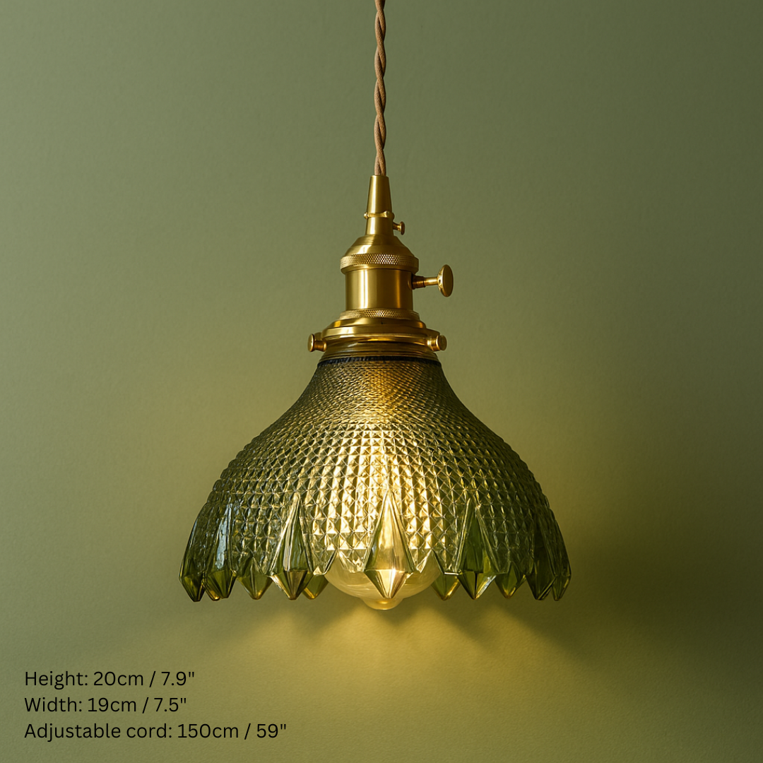 Vintage Inspired Green Glass Pendant Lights