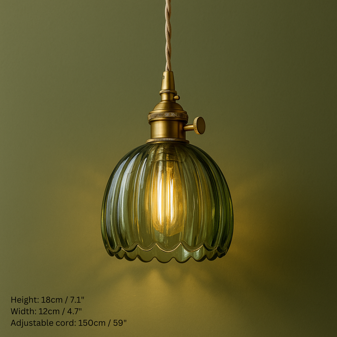 Vintage Inspired Green Glass Pendant Lights