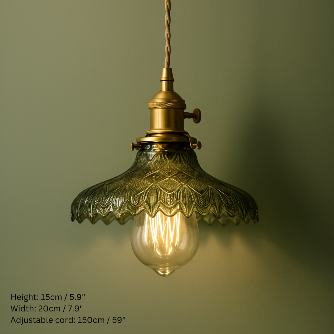 Vintage Inspired Green Glass Pendant Lights