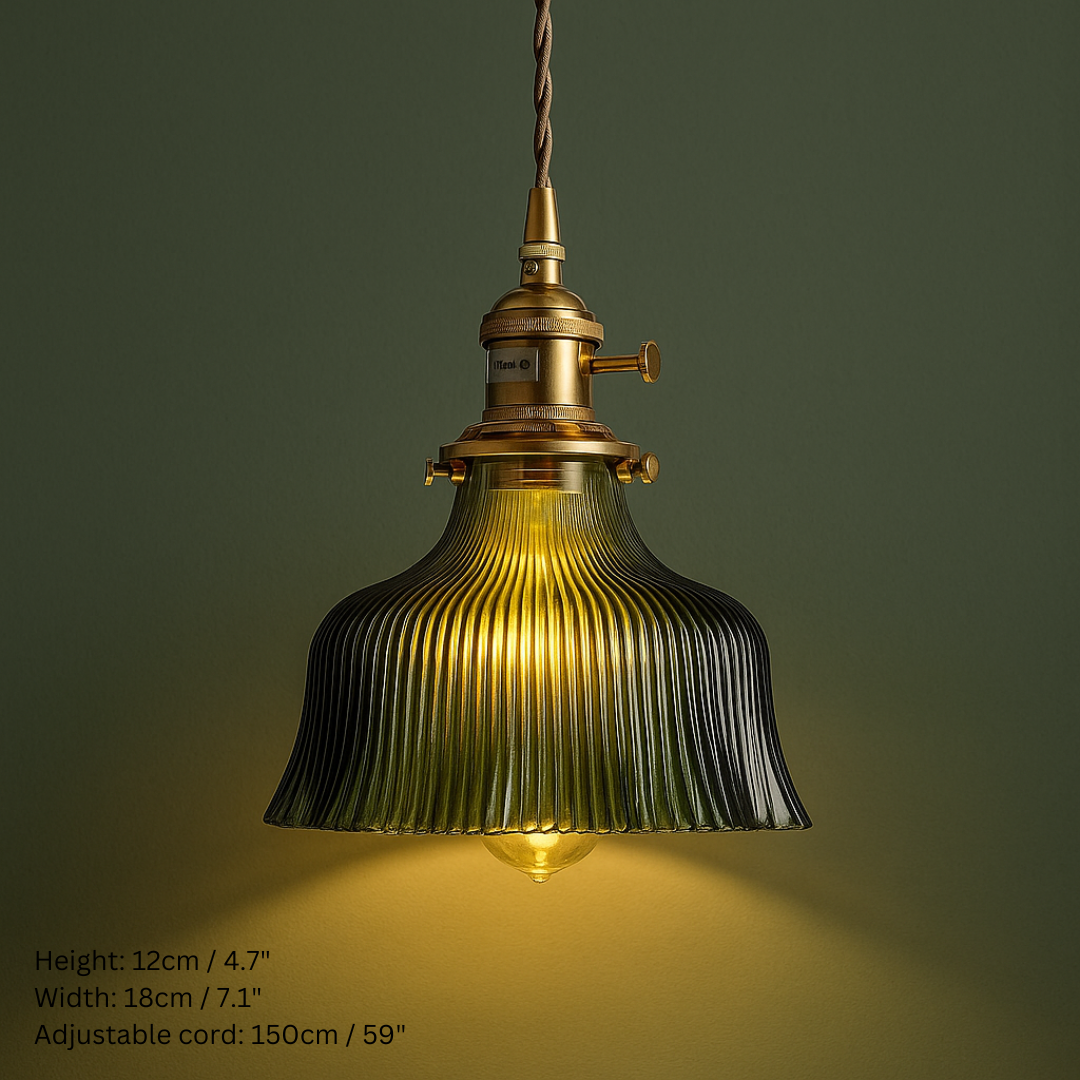 Vintage Inspired Green Glass Pendant Lights