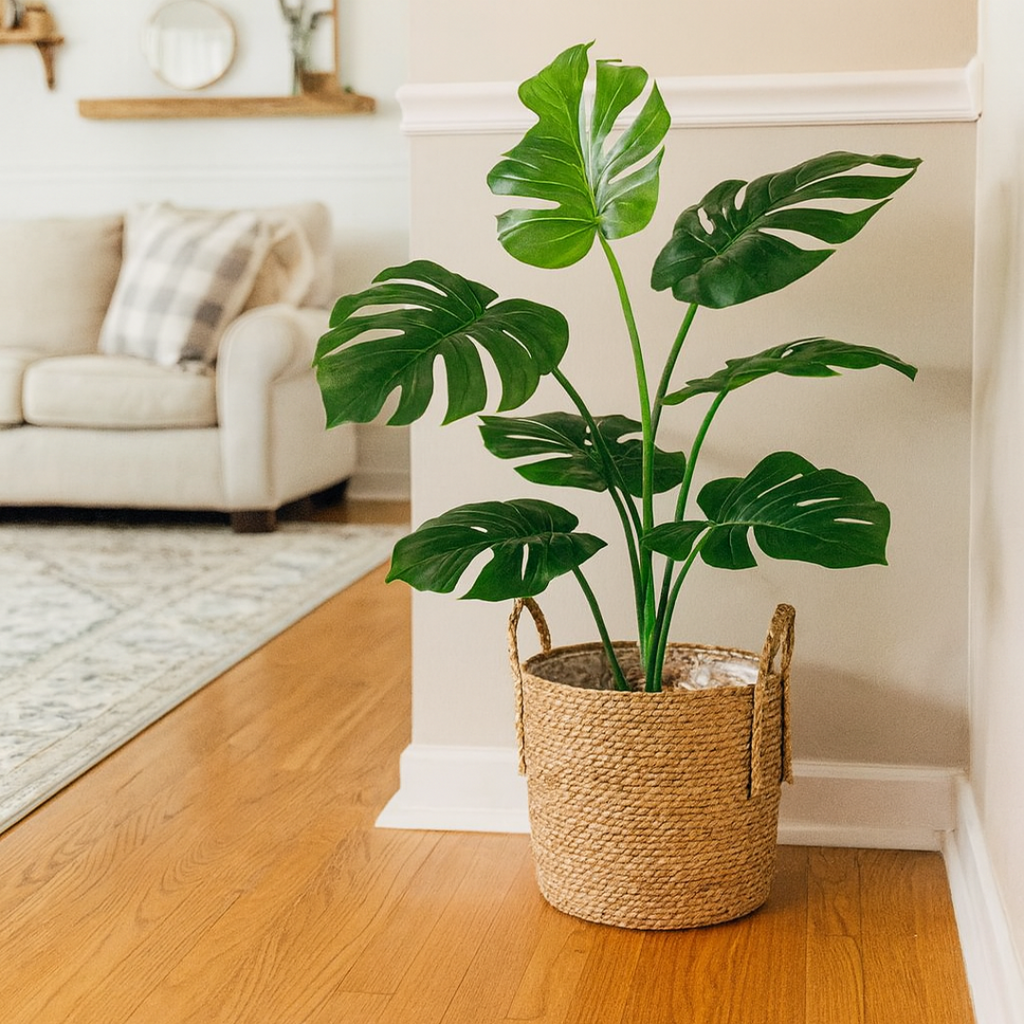 Handwoven Straw Planter Baskets