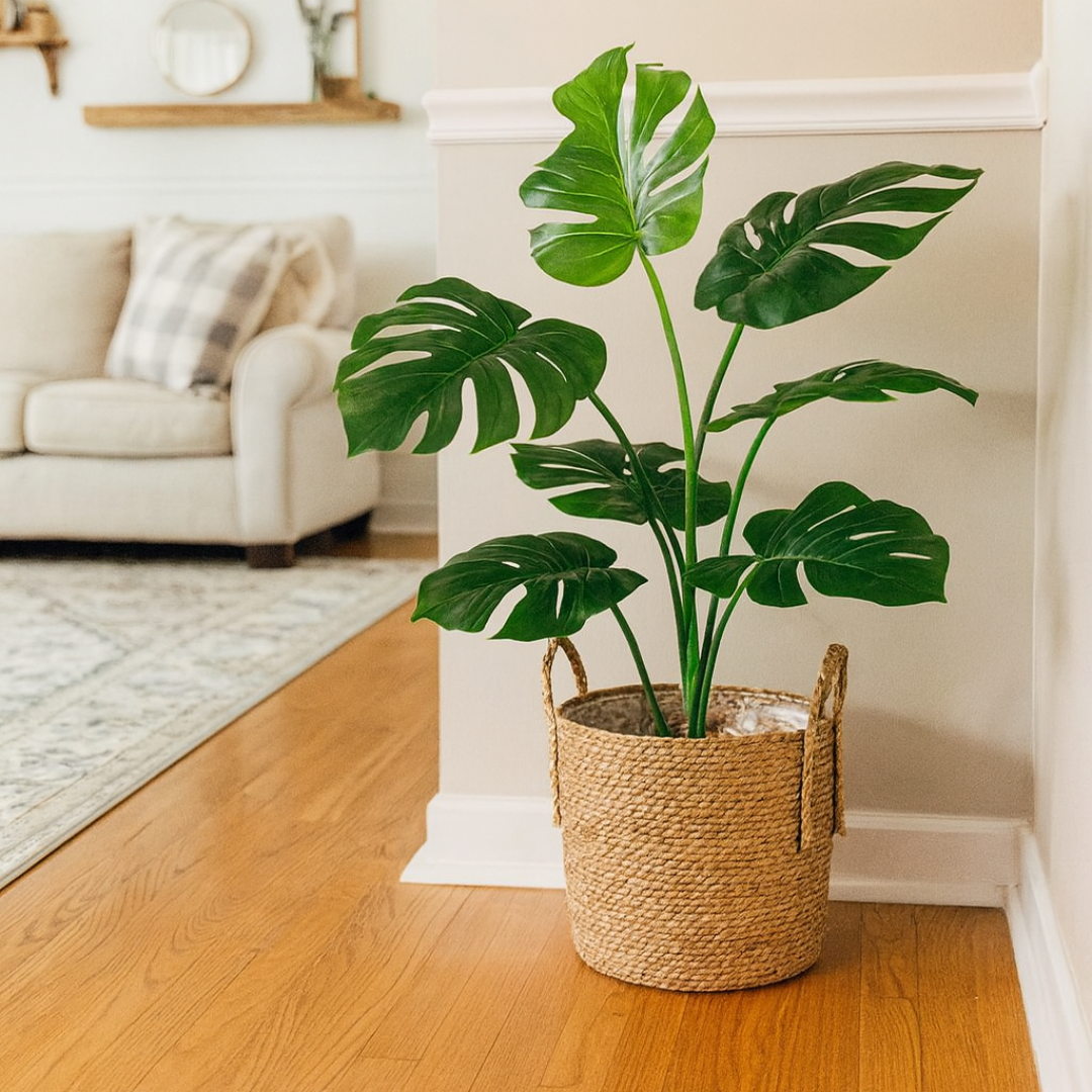 Handwoven Straw Planter Baskets