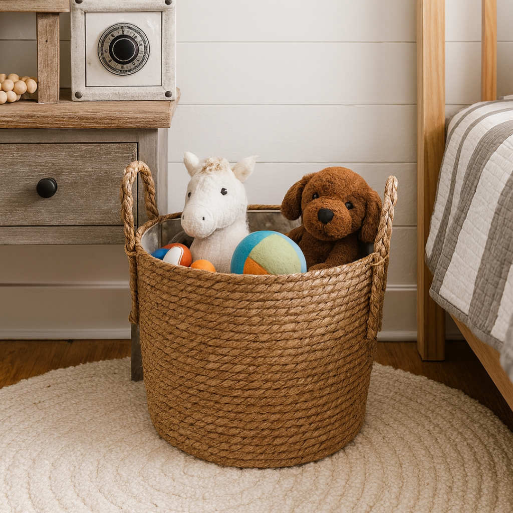 Handwoven Straw Planter Baskets