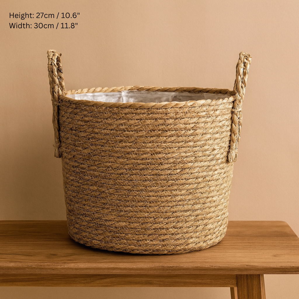 Handwoven Straw Planter Baskets