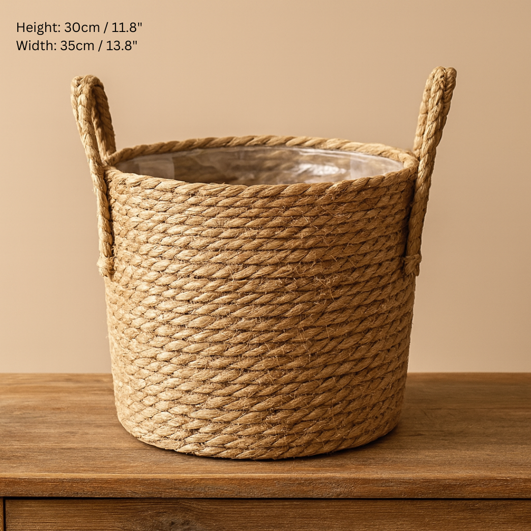Handwoven Straw Planter Baskets