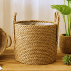 Handwoven Straw Planter Baskets