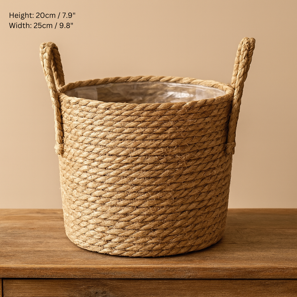 Handwoven Straw Planter Baskets