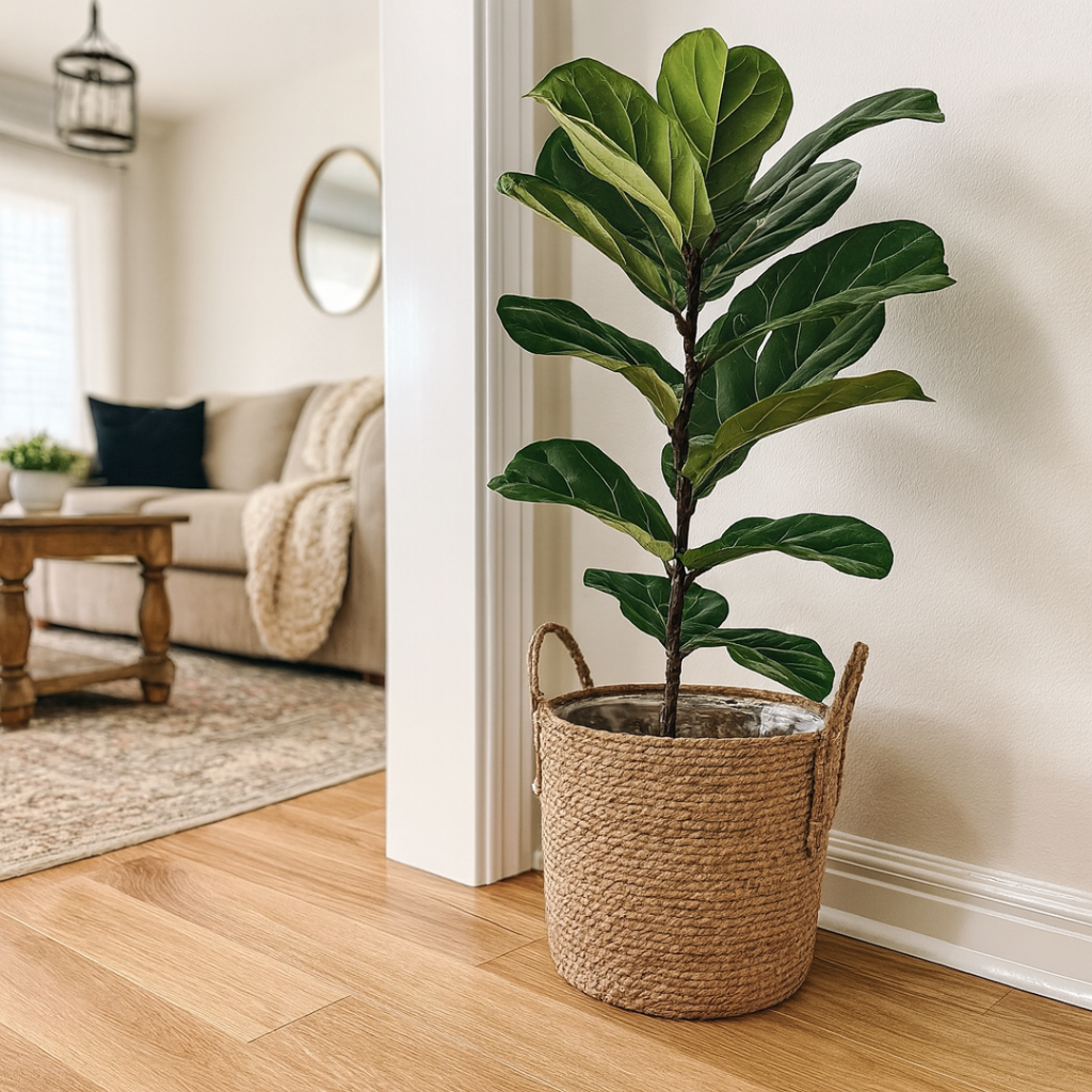 Handwoven Straw Planter Baskets