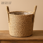 Handwoven Straw Planter Baskets