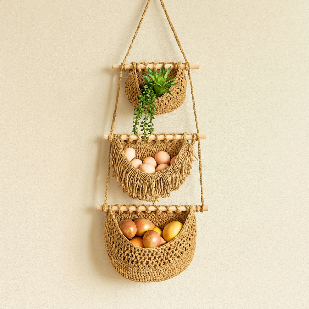 Handmade 3-Tier Hanging Basket
