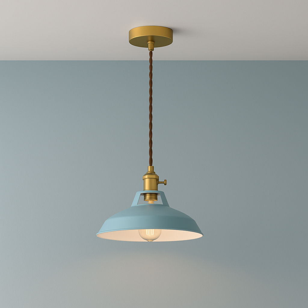 Industrial Style Pastel Coloured Pendant Lights