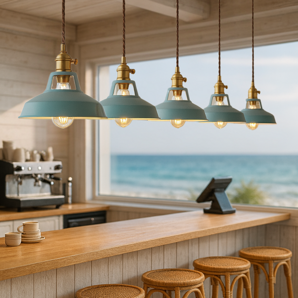 Industrial Style Pastel Coloured Pendant Lights