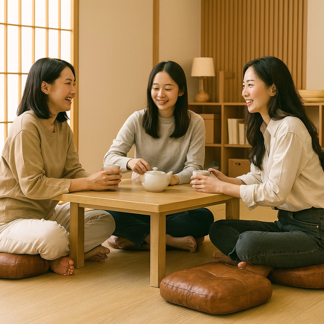 Japanese Style Faux-Leather Floor Cushion Covers