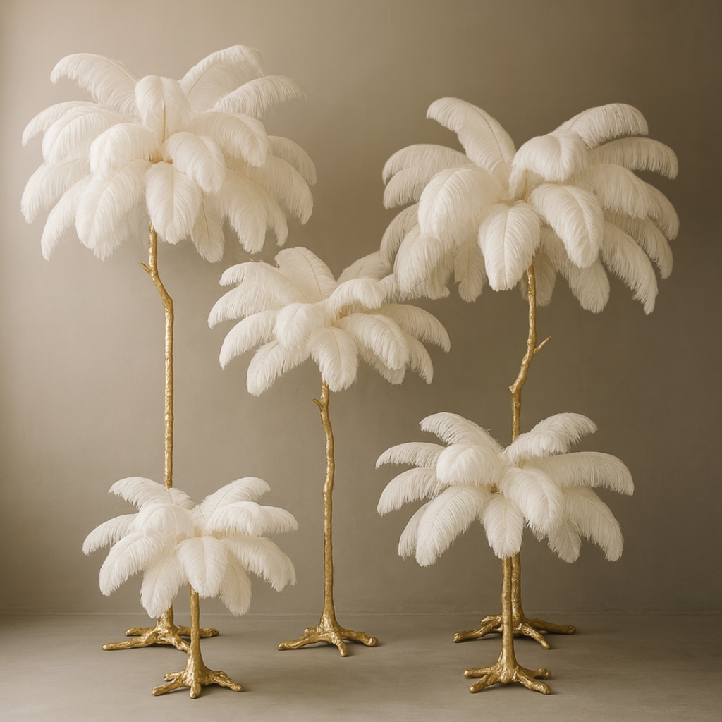 Ostrich Feather Standing Floor Lamp