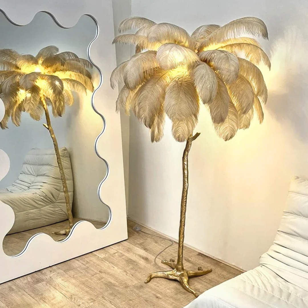Ostrich Feather Standing Floor Lamp