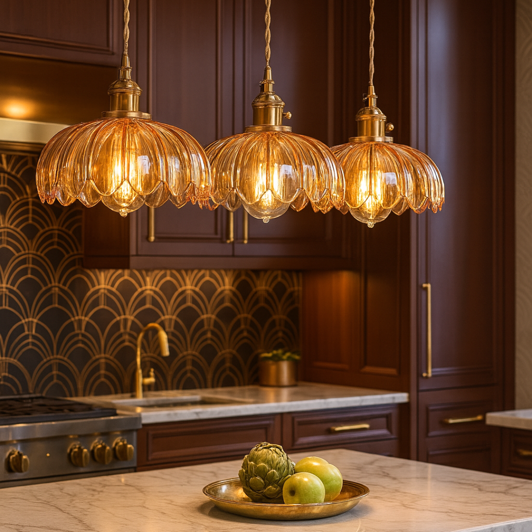 Art Deco Inspired Petal Glass Pendant Lights