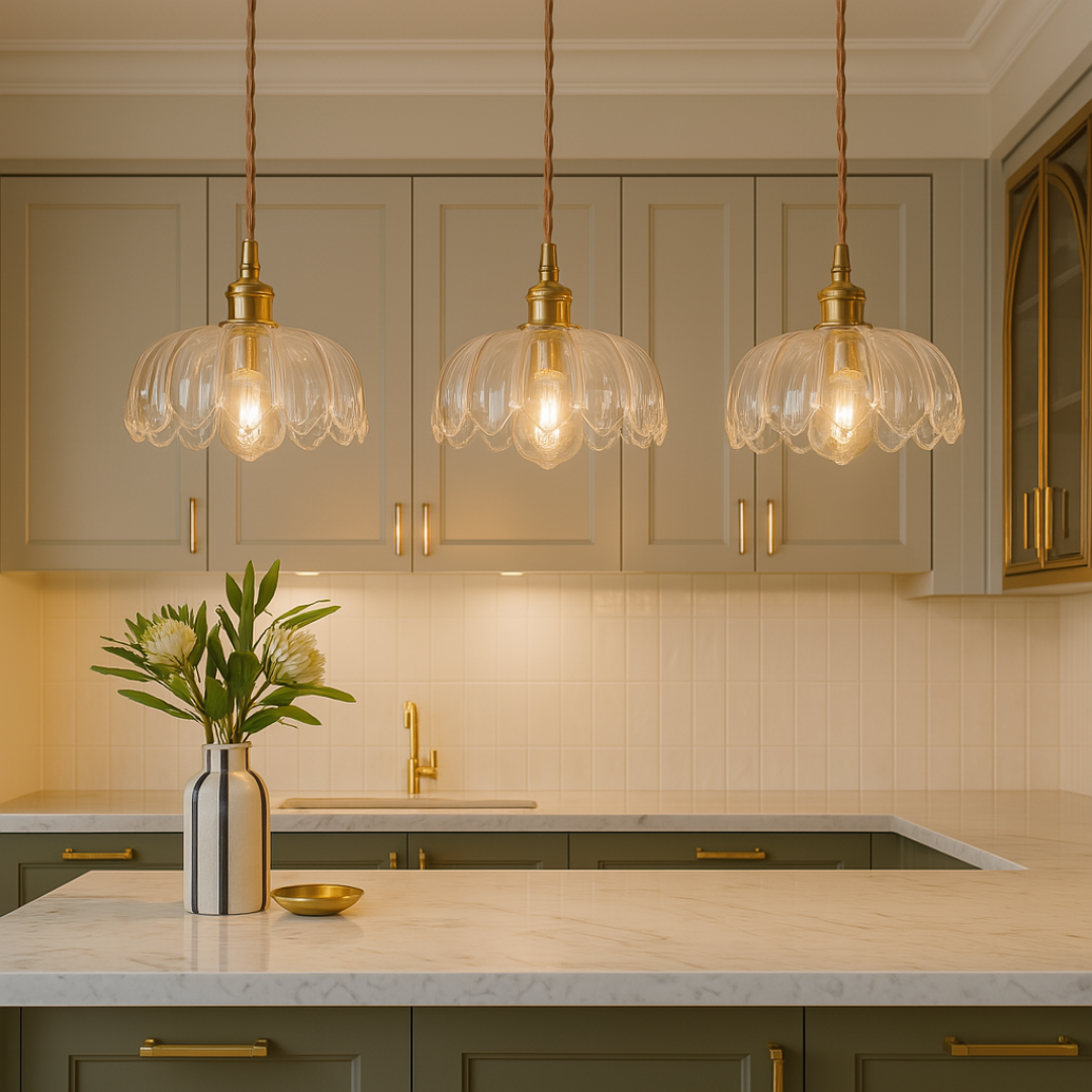 Art Deco Inspired Petal Glass Pendant Lights