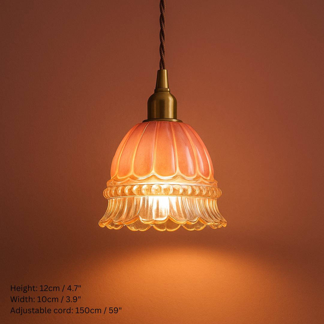 Art Deco Inspired Scalloped Glass Pendant Lights