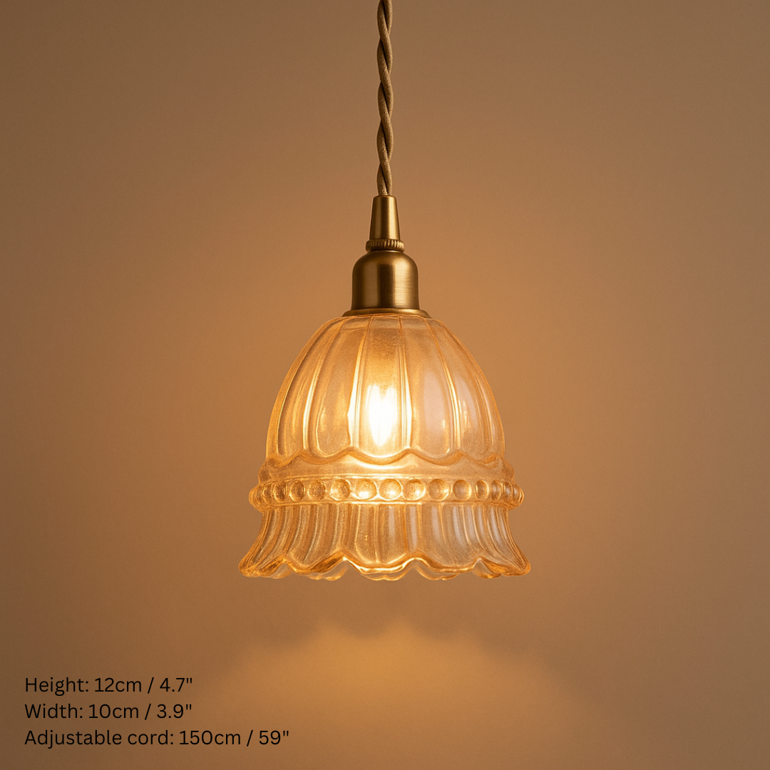 Art Deco Inspired Scalloped Glass Pendant Lights