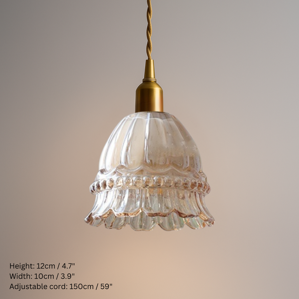 Art Deco Inspired Scalloped Glass Pendant Lights