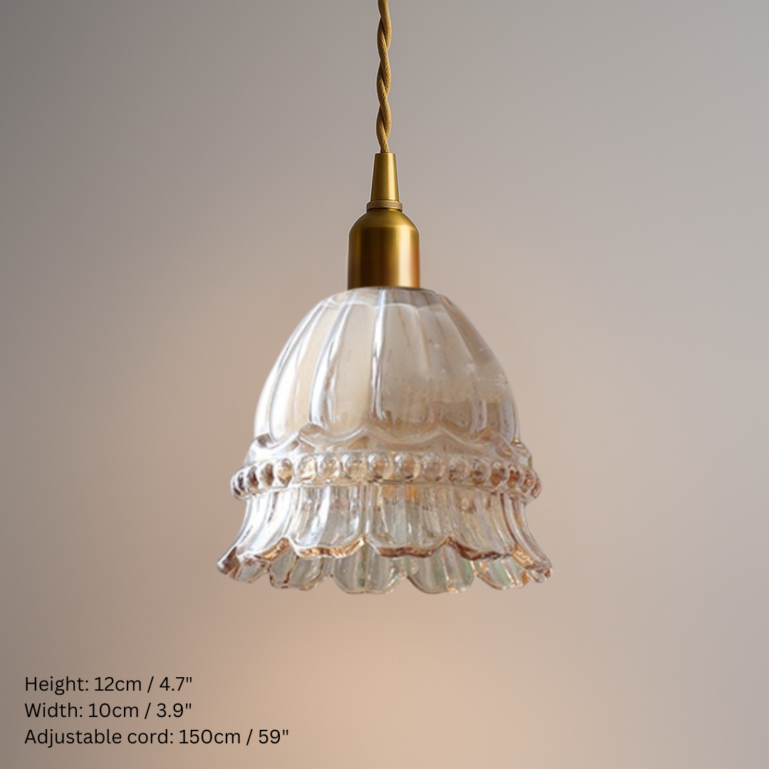 Art Deco Inspired Scalloped Glass Pendant Lights