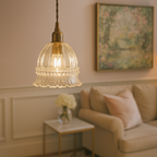 Art Deco Inspired Scalloped Glass Pendant Lights