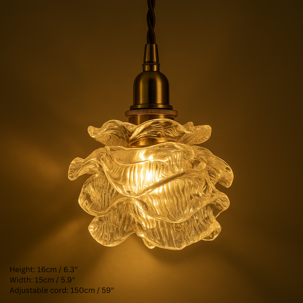 Vintage Inspired Rose Glass Pendant Light