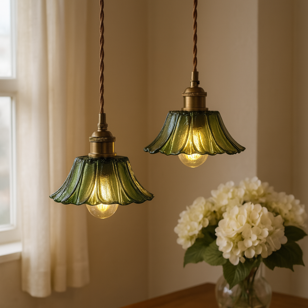 Vintage Inspired Small Flower Glass Pendant Lights
