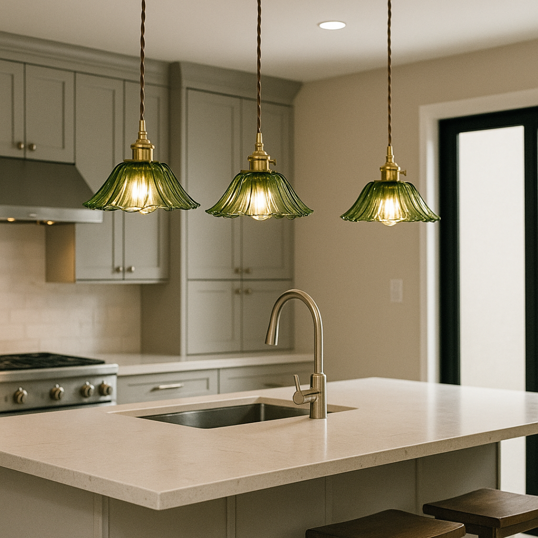 Vintage Inspired Small Flower Glass Pendant Lights